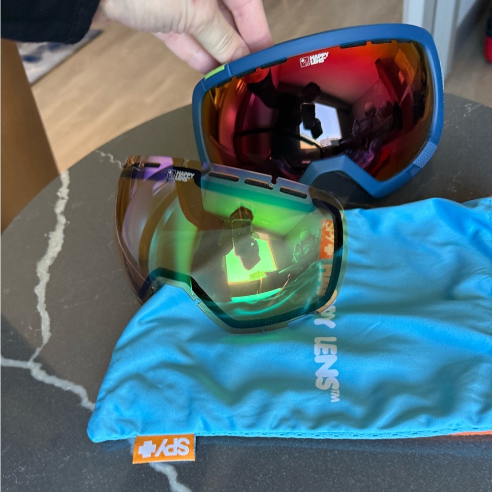 SPY Multi-Color Lens Snow Goggles with Blue Frame